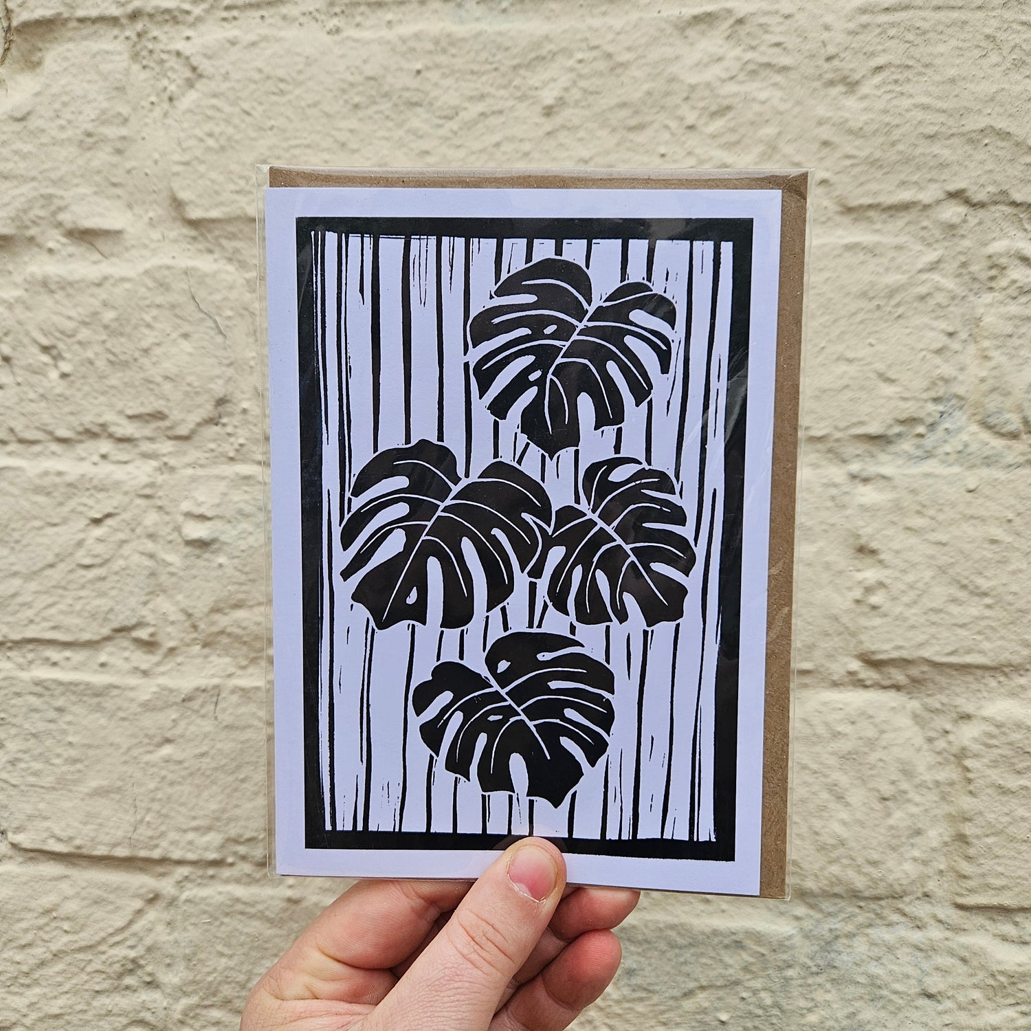 House plant linocut greeting cards by EJ Sparkles