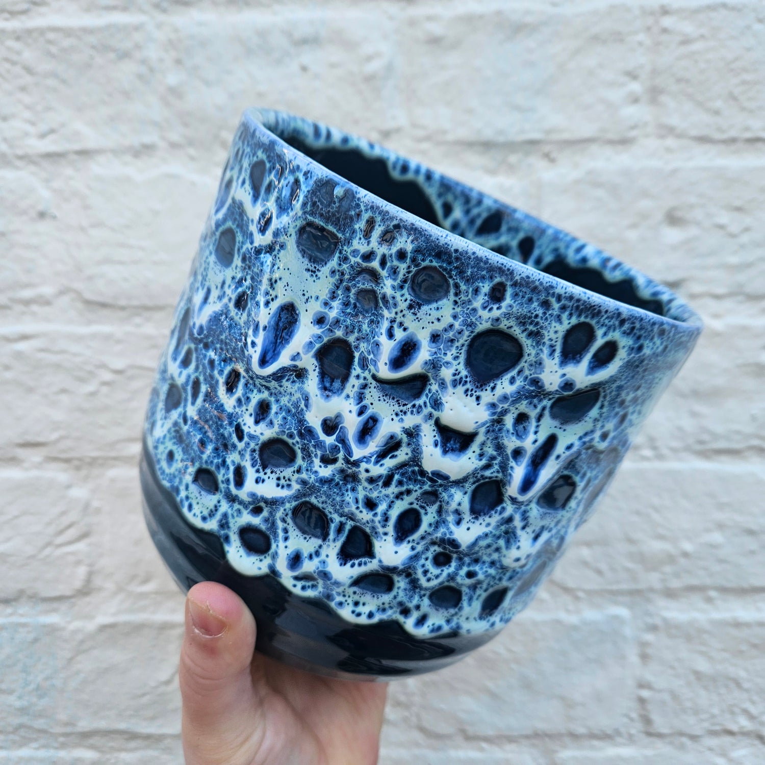 Reactive Glaze Pots in Emerald or Sapphire (Various sizes available)