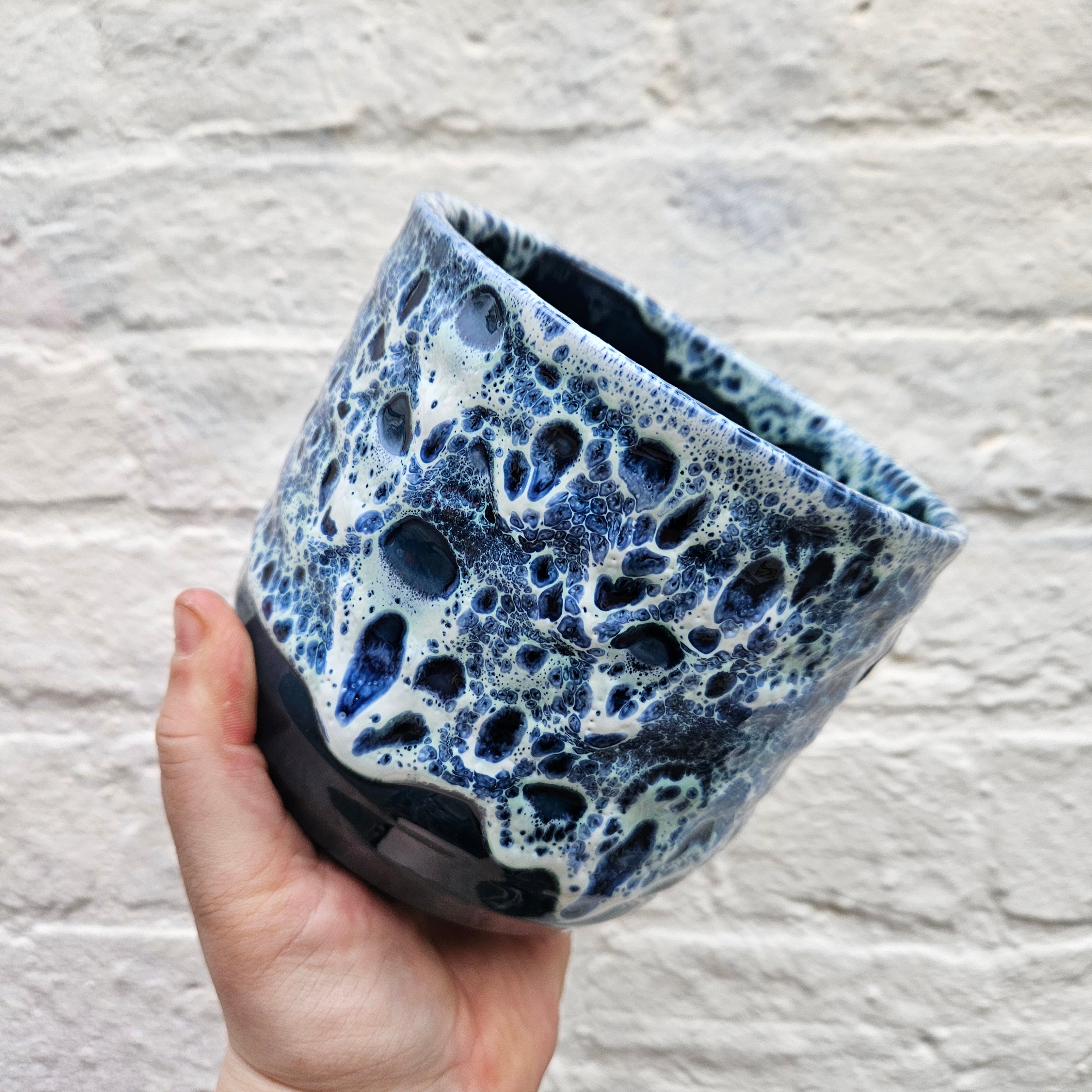 Reactive Glaze Pots in Emerald or Sapphire (Various sizes available)