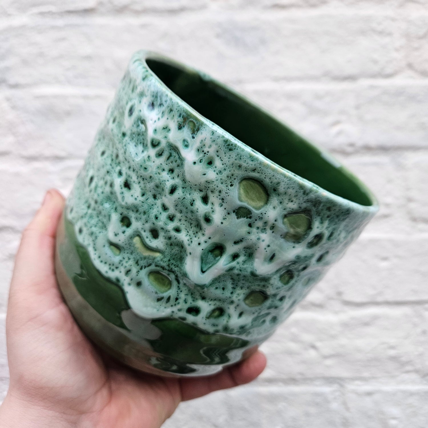 Reactive Glaze Pots in Emerald or Sapphire (Various sizes available)