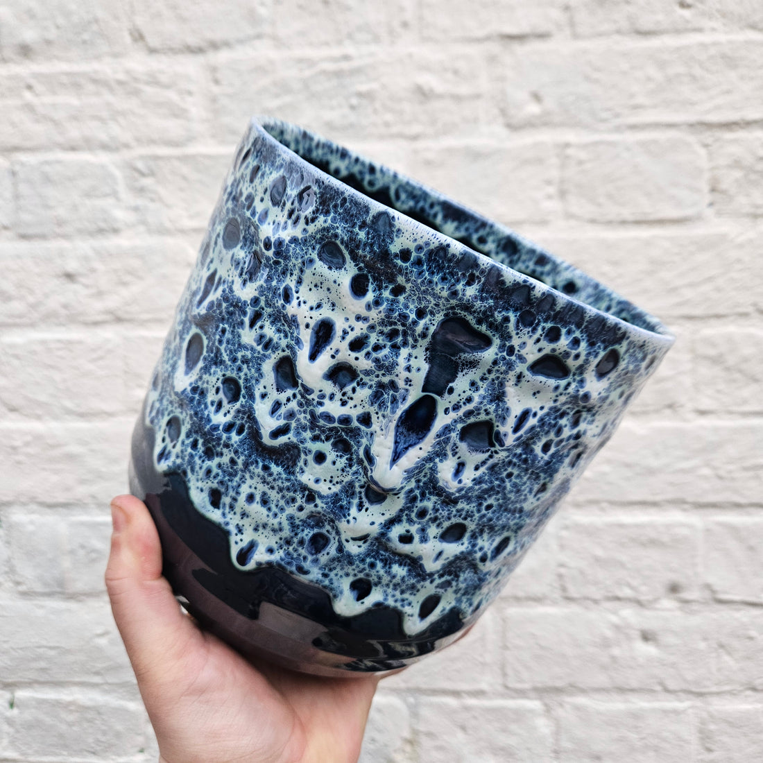 Reactive Glaze Pots in Emerald or Sapphire (Various sizes available)