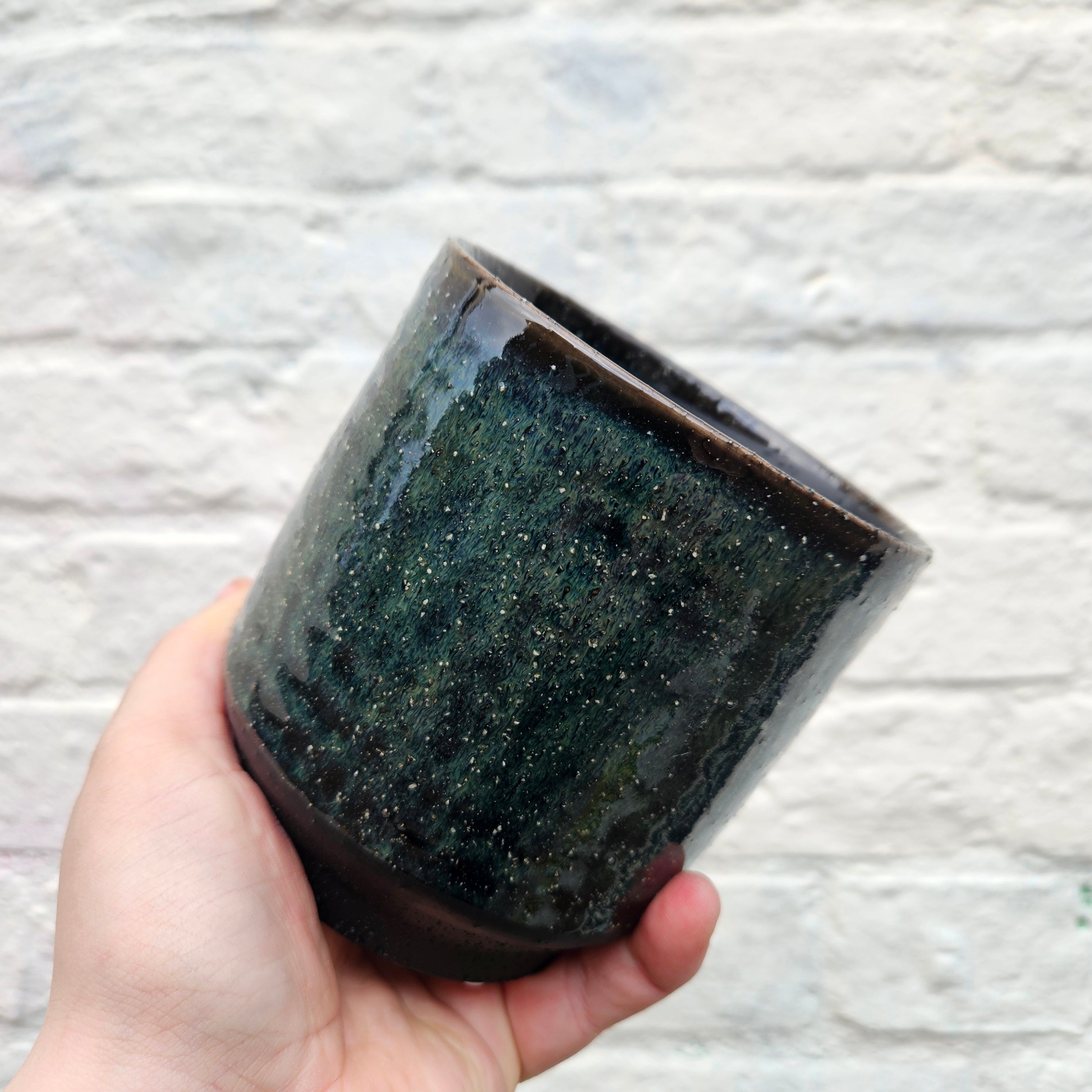 Clovelly Glazed pots pots in Olive/ Ivory/ Sapphire (Various sizes available)