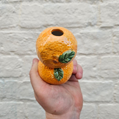 Oranges/satsuma/clementine ceramic stem flower vases