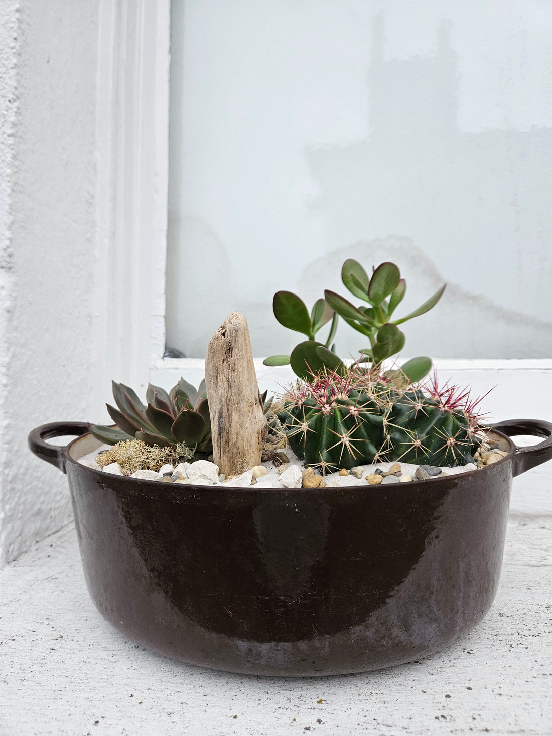 Large Glazed Dish Open Terrarium