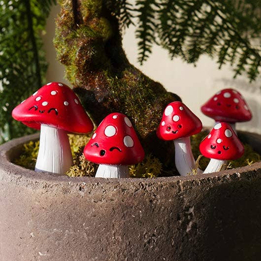 Mushroom Plant Markers - decor for your plant pots