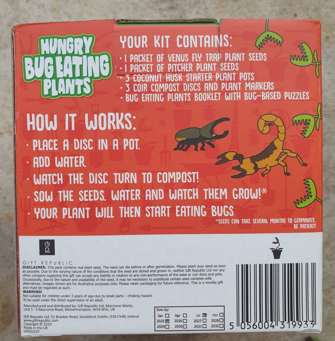 Hungry Bug Eating Plants Box (Carnivorous plant Grow Kit)