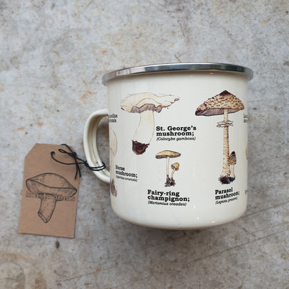 Enamel mugs with botanical illustrations (4 designs available)