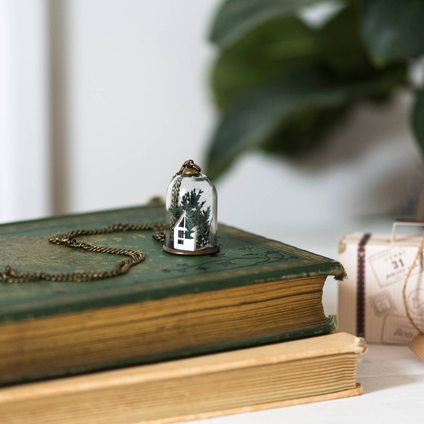 Paper Greenhouse Glass Bell Necklace by My Papercut Forest