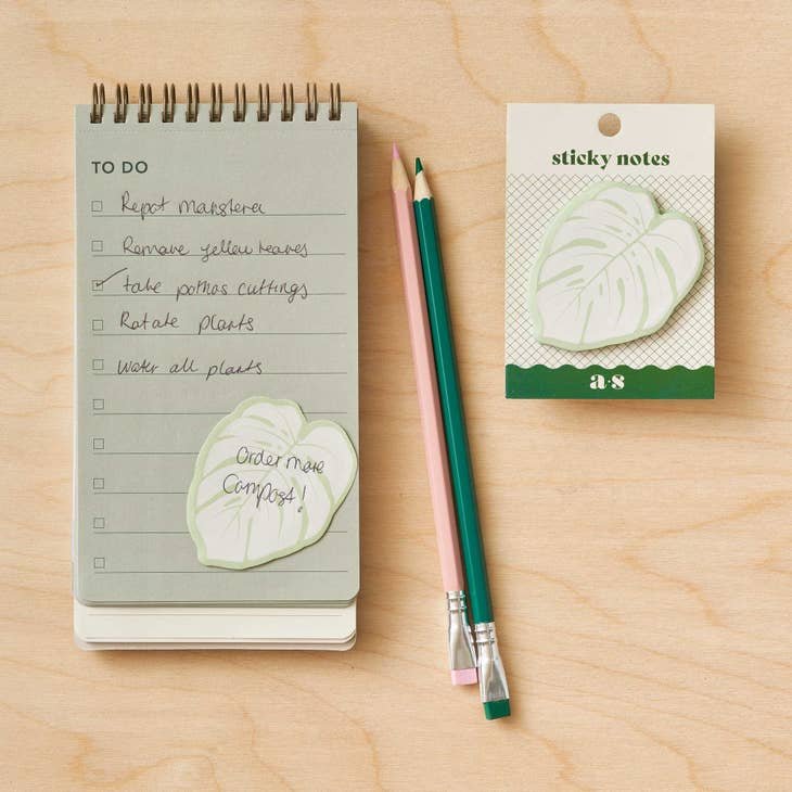 Monstera Leaf Sticky notes by Another Studio (Cheeseplant sticky notes)