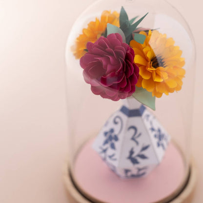 DIY Paper Vase of Flowers Craft Kit, Adult Craft Kit by My Papercut Forest